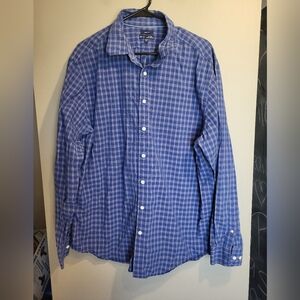 GAP Men's Casual Blue Plaid Shirt, Size XXL